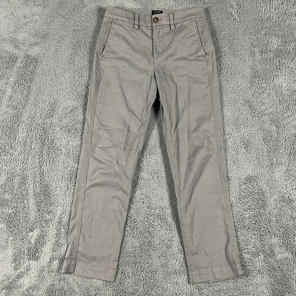 J.Crew High-Rise Girlfriend Chino Pants Womens 00 Gray Stretch 25x27